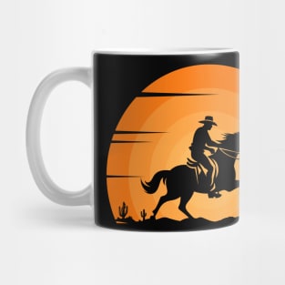 Beautiful Sunset with horse jocky Mug